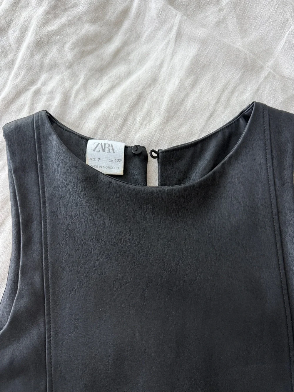 Zara Black Faux Leather Pocket Shift Dress